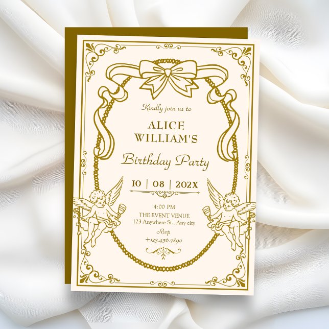 Vintage artistic baroque birthday invitation (Creator Uploaded)
