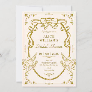 Vintage artistic baroque bridal shower invitation