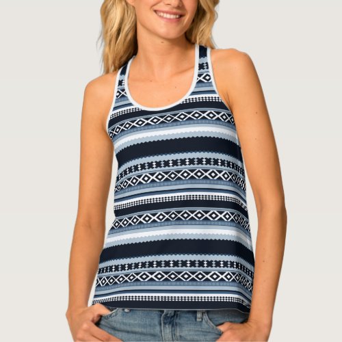 vintage artistic drawing pattern tank top