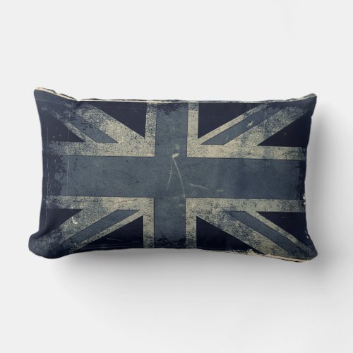 Vintage Artistic Grunge UK Flag Lumbar Pillow