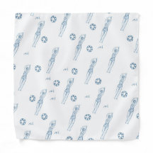 Vintage Artistic Snychro Swimmers Blue Pattern