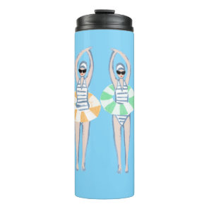 Vintage Artistic Swimming Swimmers Swim Ring Pool Thermal Tumbler