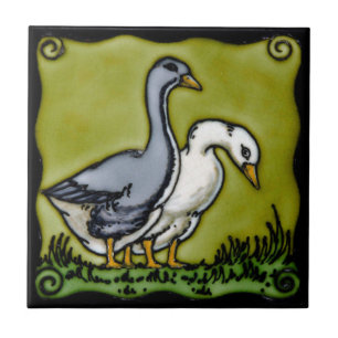 Vintage Arts and Crafts Ducks Ceramic Tile