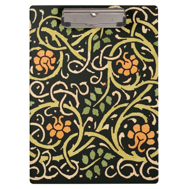 Vintage Arts and Crafts Floral Pattern Roycroft Clipboard (Front)