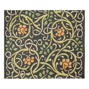 Vintage Arts and Crafts Floral Pattern Roycroft Duvet Cover