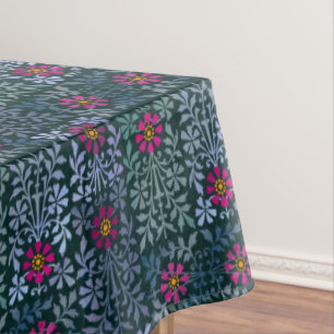 Vintage Arts and Crafts Renaissance Floral Garden Tablecloth