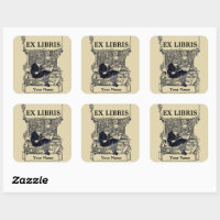 Editable Book By a Window Ex Libris Bookplate, Zazzle