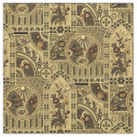 Vintage Arts And Crafts style Night &amp; Day Pattern Fabric
