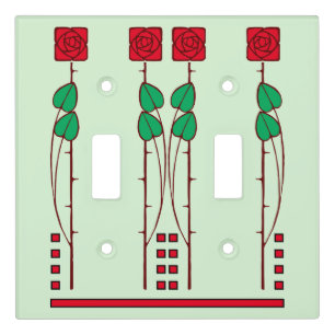 Vintage Arts And Crafts Style Roses Light Switch Cover