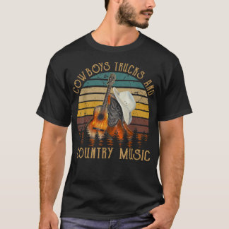 Vintage Arts Cowboys Trucks And Country Music For  T-Shirt