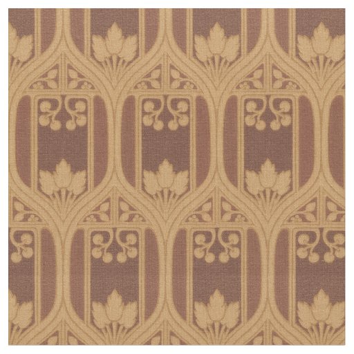 Vintage Arts & Crafts Berries & Foliage Pattern Fabric