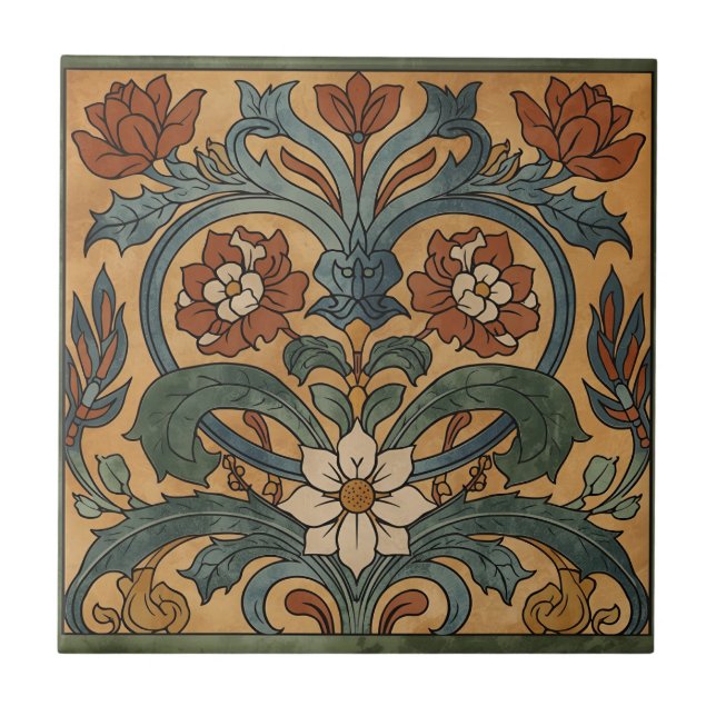 Vintage Arts & Crafts Craftsman, Mission Style  Ceramic Tile (Front)