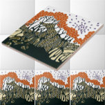 Vintage Arts & Crafts or Craftsman Windblown Trees Ceramic Tile<br><div class="desc">This is a digitally enhanced print of a vintage Arts And Crafts,  Craftsman,  or Mission style frieze of windblown trees. You can customize the background color.</div>