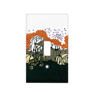 Vintage Arts & Crafts or Craftsman Windblown Trees Light Switch Cover