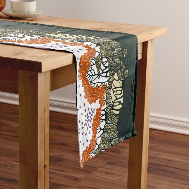 Vintage Arts & Crafts or Craftsman Windblown Trees Short Table Runner (In Situ)