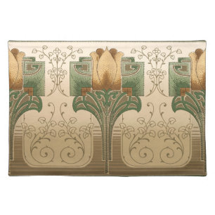 Vintage Arts & Crafts or Mission Style Frieze Cloth Placemat