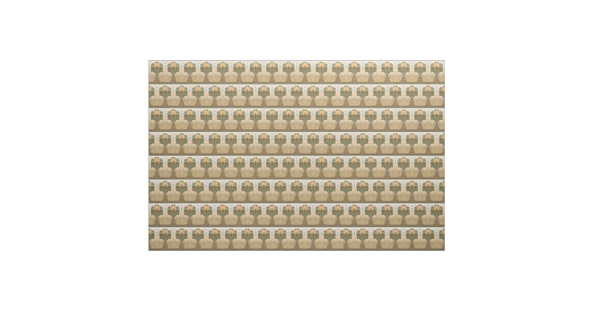 Vintage Arts & Crafts or Mission Style Pattern Fabric Zazzle
