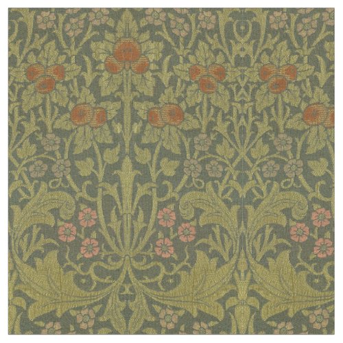 Vintage Arts  Crafts Style Apple Pattern Fabric