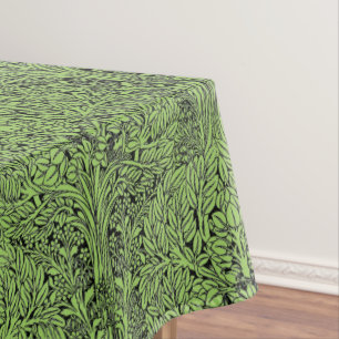 Vintage Arts & Crafts style Birds in Trees Pattern Tablecloth