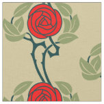 Vintage Arts &amp; Crafts Style Rose Pattern Fabric
