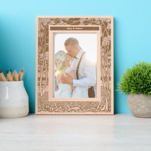 Vintage Arts & Crafts Tree Foliage Border Engraved Frames