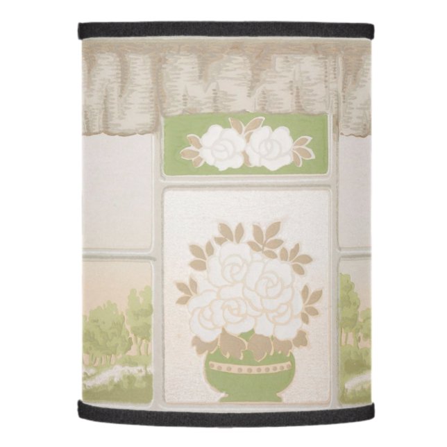 Vintage Arts & Crafts Window Landscape Frieze Lamp Shade (Left)