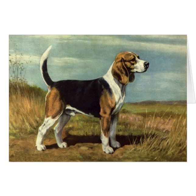 Vintage Artwork - Beagle Dog, (Front Horizontal)