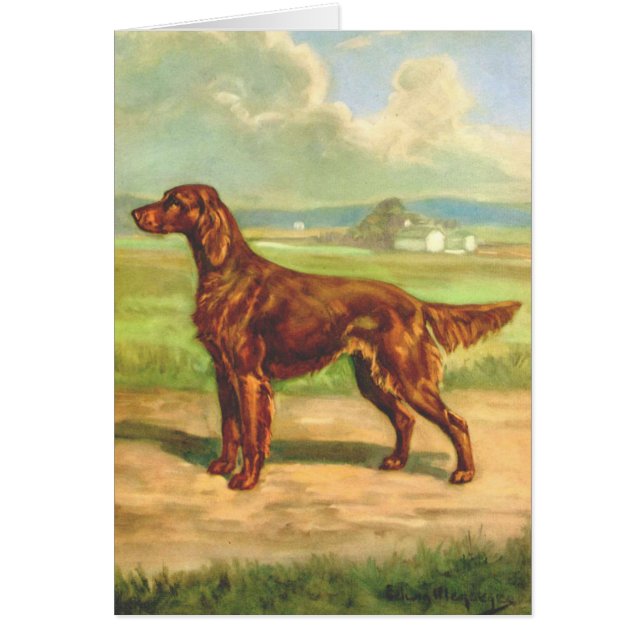 Vintage Artwork - Irish Setter Dog, Cards (Front)