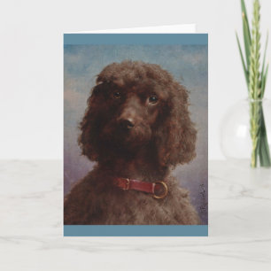 Vintage Artwork - Portrait of a Brown Poodle, Card