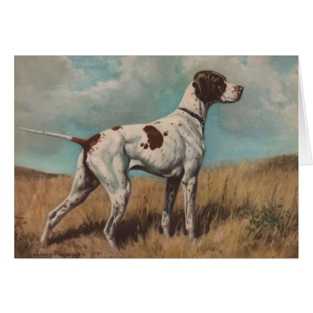 Vintage Artwork - The Pointer Dog, (Front Horizontal)