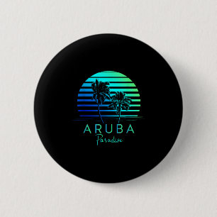 Vintage Aruba Beach Vibes Vacation Souvenir Button