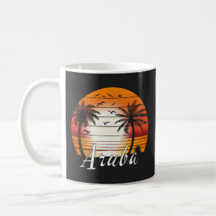 Vintage Aruba Palm Trees Summer Beach Coffee Mug