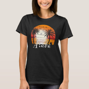 Vintage Aruba Palm Trees Summer Beach T-Shirt