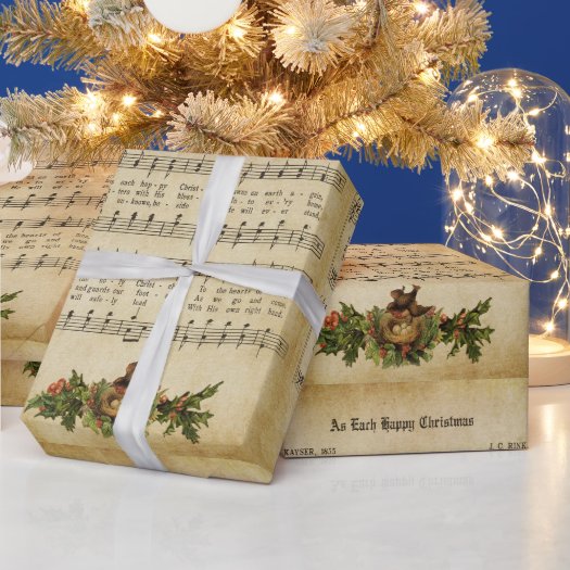 Vintage As Each Happy Christmas Carol Script Print