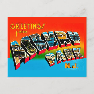 Vintage Asbury Park NJ Postcard