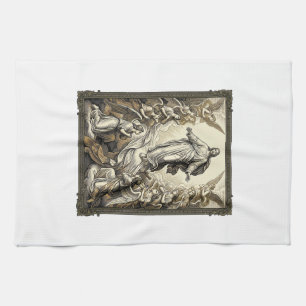 Vintage Ascension Angel Engraving Vector Art_1 Kitchen Towel