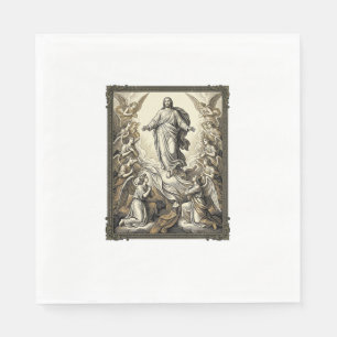 Vintage Ascension Angel Engraving Vector Art_1 Napkins