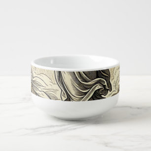 Vintage Ascension Angel Engraving Vector Art_1 Soup Mug