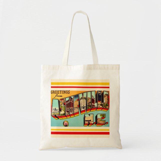 Vintage Asheville NC Canvas Tote Bag (Front)