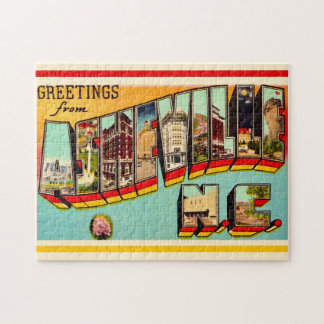 Vintage Asheville NC Postcard Jigsaw Puzzle