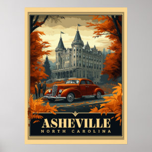 Vintage Asheville, North Carolina Poster