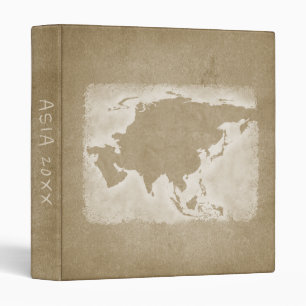Vintage Asia Map Vacation Photo Album Year Binder