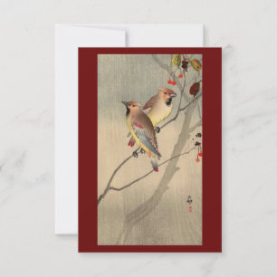 Vintage Asian Birds Thank You Card