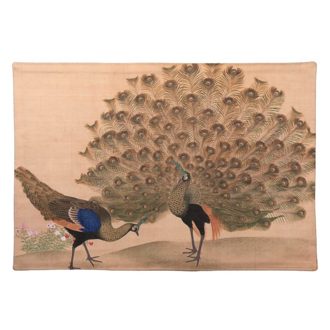 Vintage Asian Peacock Placemat (Front)