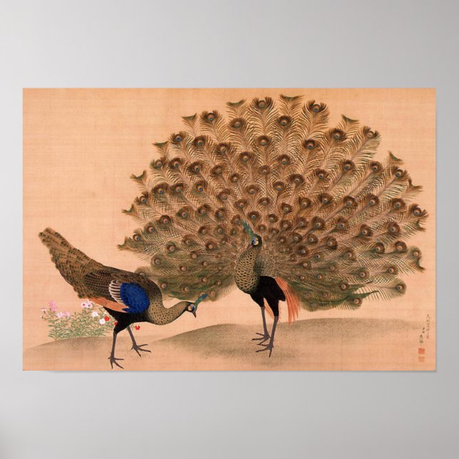 Vintage Asian Peacock Poster (Front)