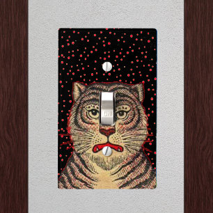 Vintage Asian Striped Fierce Tiger Light Switch Cover