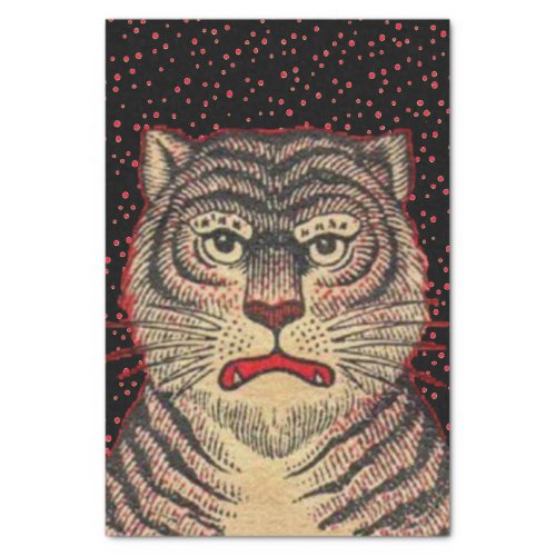 Vintage Asian Striped Fierce Tiger Tissue Paper