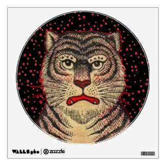 Vintage Asian Striped Fierce Tiger Wall Decal