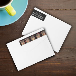 Vintage Asian Striped Fierce Tiger Wrap Around Label