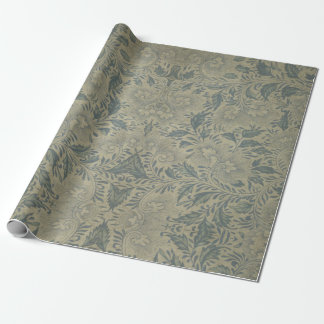 VINTAGE ASIAN TOILE FLORAL-ELEGANTGREY CHINOISERIE WRAPPING PAPER